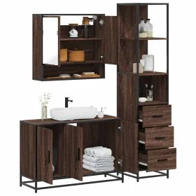 Set de muebles baño 3 pzas madera contrachapada roble marrón de , Muebles de baño - Ref: Foro24-3301164, Precio: 262,03 €, De...