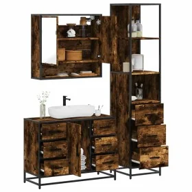 Set de muebles baño 3 pzas madera contrachapada roble ahumado de , Muebles de baño - Ref: Foro24-3301172, Precio: 273,68 €, D...