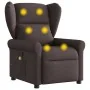 Sillón de masaje reclinable de tela marrón oscuro by , Armchairs - Ref: Foro24-4015671, Price: 207,54 €, Discount: %