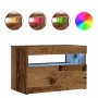 Mesilla de noche con luces LED madera vieja 60x35x40 cm de , Mesitas de noche - Ref: Foro24-3329175, Precio: 51,61 €, Descuen...