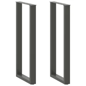 Patas mesa centro forma U 2uds acero antracita 50x(110-111) cm by , Table legs - Ref: Foro24-4013246, Price: 107,07 €, Discou...