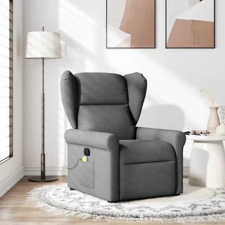 Sillón de masaje reclinable de tela gris oscuro de , Sillones - Ref: Foro24-4015667, Precio: 211,37 €, Descuento: %