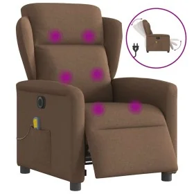 Sillón reclinable de masaje eléctrico tela marrón de , Sillones - Ref: Foro24-3303128, Precio: 255,55 €, Descuento: %