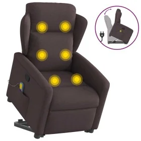 Silla de masaje reclinable de pie de tela marrón oscuro de , Sillones - Ref: Foro24-3303149, Precio: 287,53 €, Descuento: %