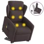 Silla de masaje reclinable de pie de tela marrón oscuro de , Sillones - Ref: Foro24-3303149, Precio: 287,53 €, Descuento: %