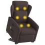 Silla de masaje reclinable de pie de tela marrón oscuro de , Sillones - Ref: Foro24-3303149, Precio: 287,53 €, Descuento: %