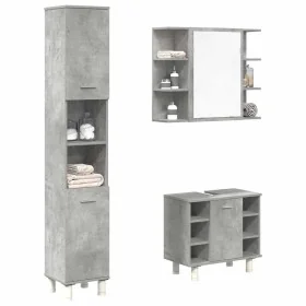 Set muebles de baño 2 piezas madera contrachapada gris hormigón de , Muebles de baño - Ref: Foro24-3324855, Precio: 167,26 €,...
