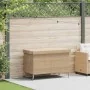 Baúl de jardín con ruedas ratán sintético beige 110x55x73 cm de , Cajas de almacenaje para exteriores - Ref: Foro24-4103829, ...