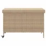 Baúl de jardín con ruedas ratán sintético beige 110x55x73 cm de , Cajas de almacenaje para exteriores - Ref: Foro24-4103829, ...