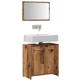 Mueble de baño con espejo de madera antigua madera ingeniería de , Muebles de baño - Ref: Foro24-856042, Precio: 74,17 €, Des...