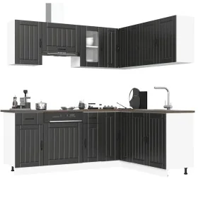 Mueble de cocina Lucca negra 11 piezas madera contrachapada de , Armarios de cocina - Ref: Foro24-3314952, Precio: 682,84 €, ...