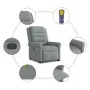 Sillón reclinable de masaje de tela gris claro de , Sillones - Ref: Foro24-4015646, Precio: 213,58 €, Descuento: %