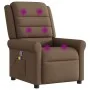 Sillón reclinable con masaje de tela marrón de , Sillones - Ref: Foro24-4015650, Precio: 194,82 €, Descuento: %
