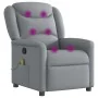Sillón reclinable de masaje de tela gris claro de , Sillones - Ref: Foro24-4015606, Precio: 210,69 €, Descuento: %