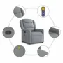 Sillón reclinable de masaje de tela gris claro de , Sillones - Ref: Foro24-4015606, Precio: 210,69 €, Descuento: %