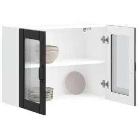 Armario pared cocina puerta de cristal Lucca negra de , Armarios de cocina - Ref: Foro24-853848, Precio: 88,66 €, Descuento: %