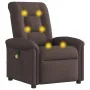 Sillón de masaje reclinable de tela marrón oscuro de , Sillones - Ref: Foro24-4015631, Precio: 205,91 €, Descuento: %