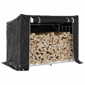 Leñero cubierta lluvia 151x80,5x110,5 cm acero galvanizado de , Bolsas y soportes de leña - Ref: Foro24-4104942, Precio: 91,4...