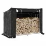 Leñero cubierta lluvia 151x80,5x110,5 cm acero galvanizado de , Bolsas y soportes de leña - Ref: Foro24-4104942, Precio: 91,4...