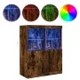 Aparador de madera de ingeniería roble ahumado 81x37x100 cm de , Taquillas y armarios de almacenamiento - Ref: Foro24-3318621...