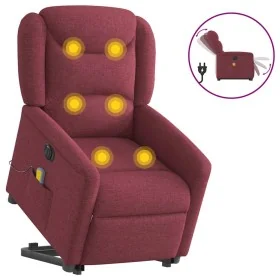 Sillón de masaje eléctrico reclinable elevable tela rojo tinto de , Sillones - Ref: Foro24-3303227, Precio: 342,20 €, Descuen...