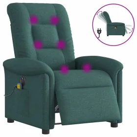Sillón reclinable de masaje eléctrico tela verde oscuro de , Sillones - Ref: Foro24-3303250, Precio: 259,34 €, Descuento: %