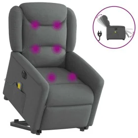 Sillón de masaje eléctrico reclinable elevable tela gris oscuro de , Sillones - Ref: Foro24-3303225, Precio: 346,75 €, Descue...