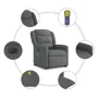 Sillón de masaje eléctrico reclinable elevable tela gris oscuro de , Sillones - Ref: Foro24-3303225, Precio: 346,75 €, Descue...