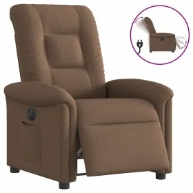 Sillón reclinable eléctrico de tela marrón de , Sillones - Ref: Foro24-3303238, Precio: 243,38 €, Descuento: %