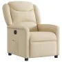 Sillón reclinable eléctrico de tela crema by , Armchairs - Ref: Foro24-3303182, Price: 242,46 €, Discount: %
