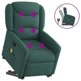 Silla de masaje reclinable de pie de tela verde oscura de , Sillones - Ref: Foro24-3303210, Precio: 290,57 €, Descuento: %