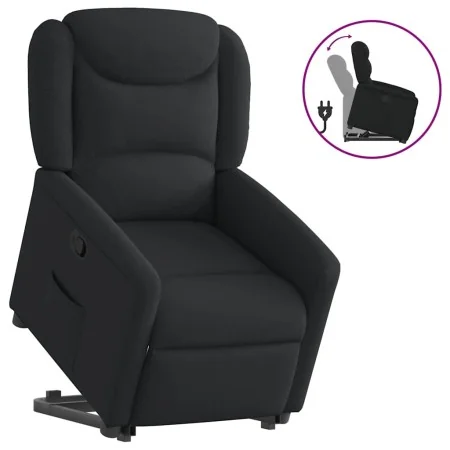 Sillón reclinable elevable tela negro de , Sillones - Ref: Foro24-3303196, Precio: 273,11 €, Descuento: %