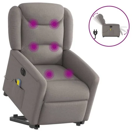 Sillón de masaje eléctrico reclinable elevable tela taupé de , Sillones - Ref: Foro24-3303231, Precio: 345,96 €, Descuento: %