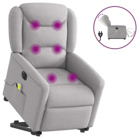 Sillón de masaje eléctrico reclinable elevable tela gris nube de , Sillones - Ref: Foro24-3303233, Precio: 340,47 €, Descuent...