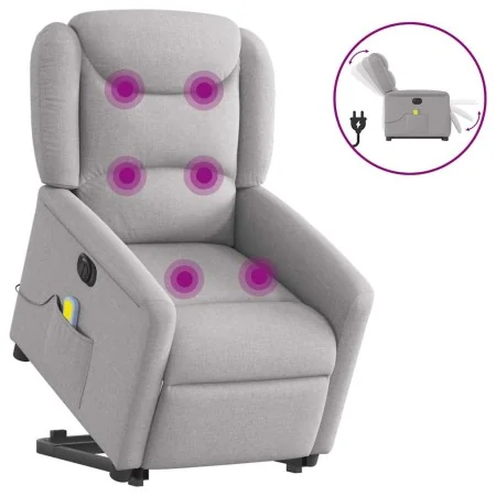 Sillón de masaje eléctrico reclinable elevable tela gris nube de , Sillones - Ref: Foro24-3303233, Precio: 340,47 €, Descuent...