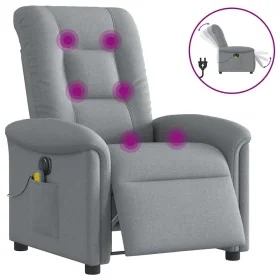 Sillón reclinable de masaje eléctrico tela gris claro de , Sillones - Ref: Foro24-3303244, Precio: 261,32 €, Descuento: %