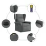 Sillón de masaje eléctrico reclinable elevable tela gris oscuro de , Sillones - Ref: Foro24-3303405, Precio: 346,67 €, Descue...