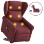 Sillón de masaje eléctrico reclinable elevable tela rojo tinto de , Sillones - Ref: Foro24-3303407, Precio: 343,42 €, Descuen...
