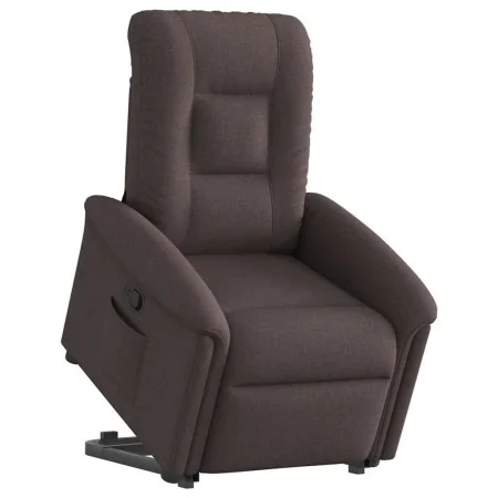 Sillón reclinable elevable tela marrón oscuro de , Sillones - Ref: Foro24-3303259, Precio: 268,92 €, Descuento: %