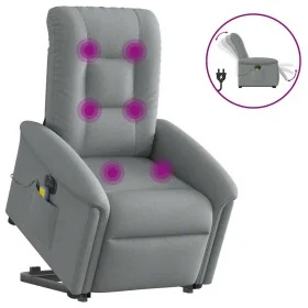 Sillón de masaje eléctrico reclinable elevable tela gris claro de , Sillones - Ref: Foro24-3303284, Precio: 345,02 €, Descuen...