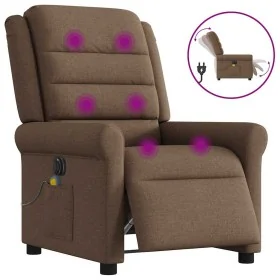 Sillón reclinable de masaje eléctrico tela marrón de , Sillones - Ref: Foro24-3303308, Precio: 246,46 €, Descuento: %