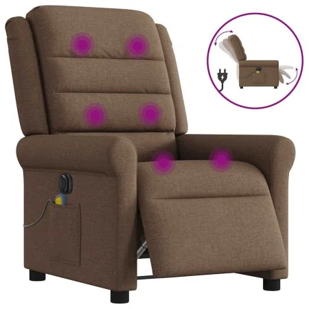 Sillón reclinable de masaje eléctrico tela marrón de , Sillones - Ref: Foro24-3303308, Precio: 246,46 €, Descuento: %