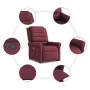 Sillón reclinable elevable tela rojo tinto de , Sillones - Ref: Foro24-3303317, Precio: 278,23 €, Descuento: %