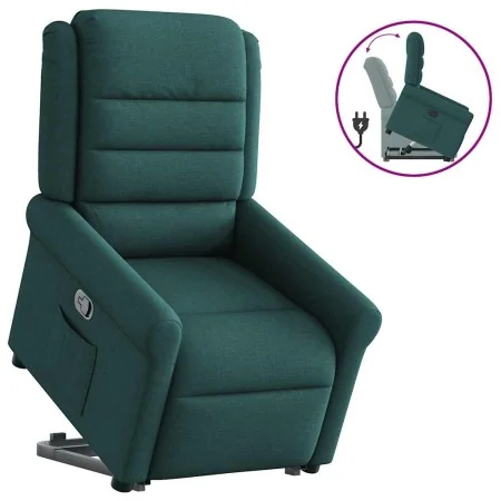 Sillón reclinable elevable tela verde oscuro de , Sillones - Ref: Foro24-3303320, Precio: 278,02 €, Descuento: %