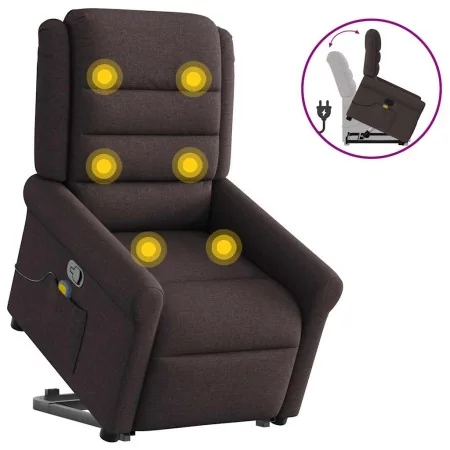 Silla de masaje reclinable de pie de tela marrón oscuro de , Sillones - Ref: Foro24-3303329, Precio: 297,65 €, Descuento: %