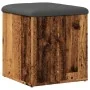 Banco con almacenaje madera ingeniería madera vieja 42x42x45 cm by , Benches for halls and storage - Ref: Foro24-857613, Pric...