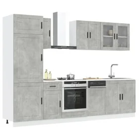 Mueble cocina Kalmar gris hormigón 8 pzas madera contrachapada de , Armarios de cocina - Ref: Foro24-3314815, Precio: 601,18 ...