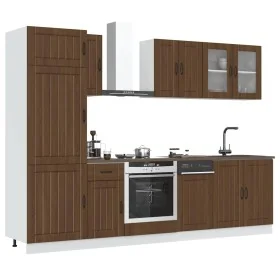 Mueble cocina Kalmar roble marrón 8 pzas madera contrachapada de , Armarios de cocina - Ref: Foro24-3314808, Precio: 617,22 €...