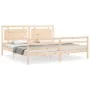 Estructura de cama con cabecero madera maciza 200x200 cm de vidaXL, Camas y somieres - Ref: Foro24-3194071, Precio: 175,14 €,...