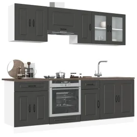 Mueble de cocina Kalmar negra 8 piezas madera contrachapada de , Armarios de cocina - Ref: Foro24-3314822, Precio: 594,64 €, ...